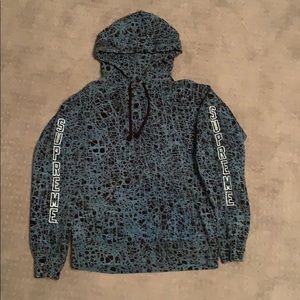 Marble Supreme hoodie blue and black